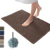 LPFKYT Waffle Bath Mat, Waffle Knit Bath Mat, Waffle Bath Mat Runner, Upgraded Waffle Runner Rug, Super Absorbent Non Slip Washable, Rubber Backed Mats for Floor (Brown, 17.9 * 25.5 in) view 1