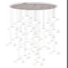 Ceiling Lamp 26-Light Crystal Chandeliers High Ceiling Dome Pendant Lights Seeded Glass Shade Flush Mount Long Hanging Chandelier Fixture for Foyer Entryway Stairwell Lighting Deco,Daylight White view 1