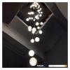Ceiling Lamp 26-Light Crystal Chandeliers High Ceiling Dome Pendant Lights Seeded Glass Shade Flush Mount Long Hanging Chandelier Fixture for Foyer Entryway Stairwell Lighting Deco,Daylight White view 3