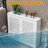 Modern Style Radiator Cover Cabinet with Top Storage Shelf, Slatted Design Heater Cover for Bedroom, Living Room (100*80*20cm/39.4*31.5*7.9in) view 4