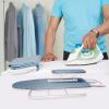 gibxiyza 2Pcs/Set 72X26CM Desktop Ironing Board Small Ironing Board with Iron Rest Floral Print Removable Heat-Resistant Padding Cover Foldable Anti-Slip Clothes Sleeves Mini Ironing Board Blue view 3