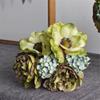 DCYEQRQ Peony Bouquet Anemone Wedding Bridal Bouquet Silk Artificial Flowers Scrapbook Flores artificiales Room Decor (C One Size) view 1