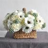 DCYEQRQ Peony Bouquet Anemone Wedding Bridal Bouquet Silk Artificial Flowers Scrapbook Flores artificiales Room Decor (C One Size) view 4