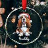 Basset Hound Dog Glass Ornament, Personalized Name Basset Hound Christmas Ornament Gift for Basset Hound Lovers, Customized Basset Hound Glass Christmas Ornament 2026, Cute Basset Hound Ornament Gift view 3