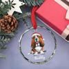 Basset Hound Dog Glass Ornament, Personalized Name Basset Hound Christmas Ornament Gift for Basset Hound Lovers, Customized Basset Hound Glass Christmas Ornament 2026, Cute Basset Hound Ornament Gift view 4