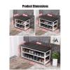 JIHAJU Shoe Rack Bench, 3-Tier Entryway Bench, with PU Leather Padded Seat and Metal Frame, Loads 300 lb, Shoe Rack Organizer for Living Room, Hallway, Mudroom, Doorway(Black,50 * 45 * 30cm) view 2