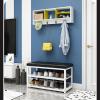 JIHAJU Shoe Rack Bench, 3-Tier Entryway Bench, with PU Leather Padded Seat and Metal Frame, Loads 300 lb, Shoe Rack Organizer for Living Room, Hallway, Mudroom, Doorway(Black,50 * 45 * 30cm) view 3