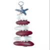 Beach Glass Tree Ornament Sea Glass Christmas Tree Ornament 2025 Ornament Coastal Christmas Decor Beach Glass Ornament Gift for Beach Lover (Red and White) view 1