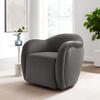 Modway Compose Performance Velvet Swivel Armchair in Storm Gray - Barrel Accent Chair - Comfy Round Single Sofa Chair with 360 Rotation - Modern Upholstered Club Chair for Living Room, Bedroom view 2