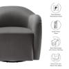 Modway Compose Performance Velvet Swivel Armchair in Storm Gray - Barrel Accent Chair - Comfy Round Single Sofa Chair with 360 Rotation - Modern Upholstered Club Chair for Living Room, Bedroom view 4