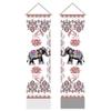 AHANDMAKER 2Pcs India Elephant Tapestry, Traditional Jaipur Elephant Vertical Tapestry Wall Hanging, Good Luck Tassel Wall Tapestries for the Living Room, Wall Art Decor Entry(45.7x13 Inch) view 1
