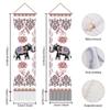 AHANDMAKER 2Pcs India Elephant Tapestry, Traditional Jaipur Elephant Vertical Tapestry Wall Hanging, Good Luck Tassel Wall Tapestries for the Living Room, Wall Art Decor Entry(45.7x13 Inch) view 3