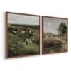 Renditions Gallery Set of 2 Peel & Stick Framed Prints, Abstract Landscape Wall Art, Homes On Cliff And Winding Roads Wall Decor, Re-Stickable - Ready to Hang - 11"x14" - Walnut Frame GAL049 view 2