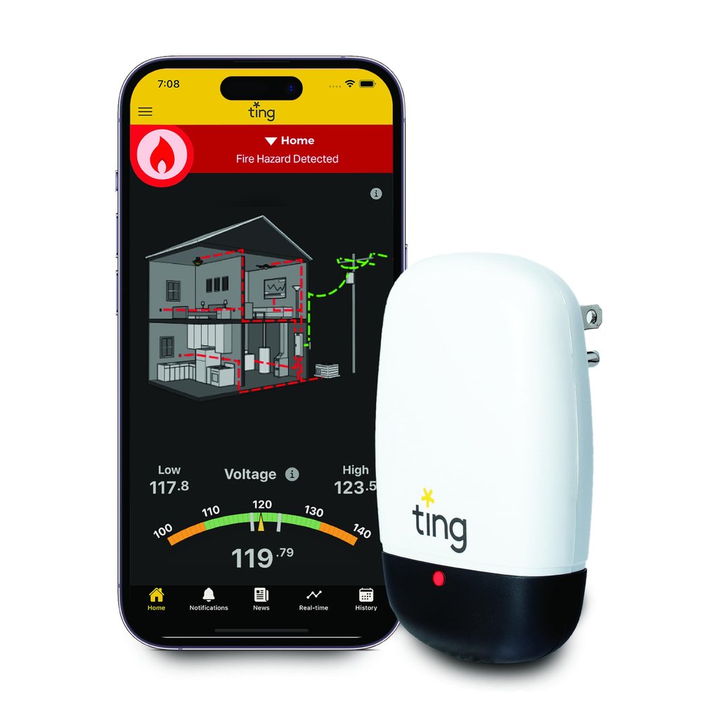 Ting Fire Electrical Fire Prevention Sensor & Service | Residential Use Only | 12 Months of Required Service Included | Home Fire Safety