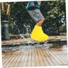 BELLIFFY 2pairs Non-slip Boot Covers Elastic Rain Shoe Protector for Outdoor Activities Fits Men and Women Yellow Keep Shoes Clean and Dry view 4