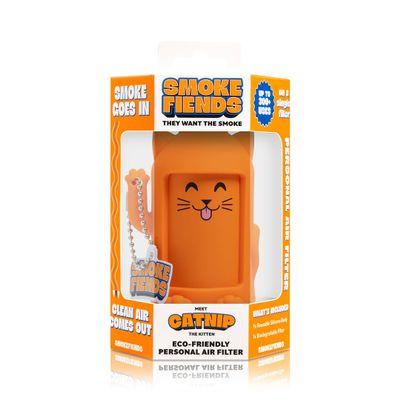 Smoke Fiends Portable & Eco-Friendly Personal Air Filter | Discreet HEPA & Carbon Filtration | Biodegradable & Up to 300+ Uses | Keychain Design for On-the-Go Freshness (Catnip)