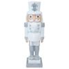 Sunnydaze 3ft Sterling The Silver Nutcracker Christmas Decoration - Polyresin Indoor or Outdoor Nutcracker Statue view 1