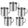 UTHCLO 5pcs Kindergarten Stainless Steel Mugs Tin Silver Handle Unbreakable Water Drinking Cup for Boys and Girls view 1