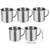 UTHCLO 5pcs Kindergarten Stainless Steel Mugs Tin Silver Handle Unbreakable Water Drinking Cup for Boys and Girls view 2