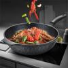 CGTENBS Stone Frying Pan Non-stick Flat Bottom Frying Pan Cooking Pots And Pans Induction Cooker Universal view 3
