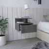 Floating Nightstand with Drawer and Open Storage Shelves view 4