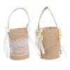 OKUMEYR 2pcs Rustic Burlap Flower Girl Baskets for Weddings Lightweight and Easy to Carry for Flower Girls Home Decor Garden Use Vintage Style with Ribbon Decoration view 1