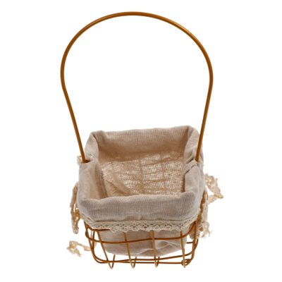 OKUMEYR Iron Handle Basket Elegant Storage for Flowers Fruits and Wedding Decorations Iron and Material Versatile Design for Parties and Home Decor