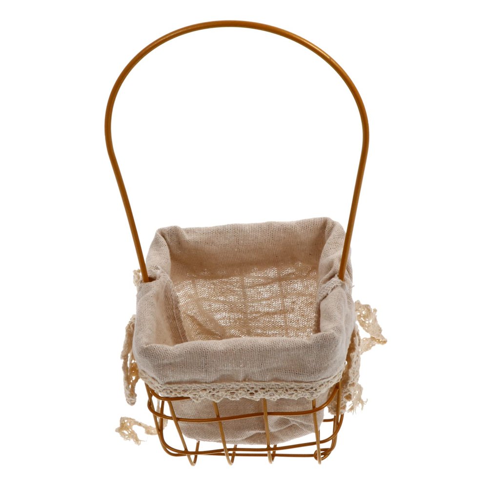 OKUMEYR Iron Handle Basket Elegant Storage for Flowers Fruits and Wedding Decorations Iron and Material Versatile Design for Parties and Home Decor