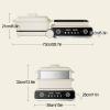 Multifunction Indoor Electric Pot, Electric Skillet, Grill, Griddle, Hot Pot, Double Pot with Independent Temperature Control, 2100 W Foldable Non-Stick Pot view 2