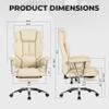 anwickjeff Big and Tall Executive Office Chair with Foot Rest, Leather, Modern, Comfortable, 500 Lb Capacity (Beige) view 2