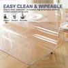 16x40 Inch Clear PVC Table Protector Non-slip Desk Top Protector Mat Transparent Table Mat Waterproof Table Pad Plastic Desk Protector for Dresser Night Stand Vanity Desk Writing Desk Anti-scratch view 3