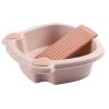 FONDOTIN Washboard and Basin Set Compact Washboard Basin for Hand Washing Clothes Laundry Tub for Household Dormitory Laundry view 1