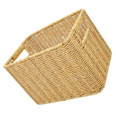 FONDOTIN Imitation Rattan Woven Storage Bin Capacity Multifunctional Basket for Home Organization for Toys Sundries Decorative Use