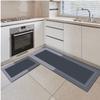2-Piece Waterproof Memory Foam Kitchen Mats: Comfort Runner Rugs for Kitchen Floors & Standing Desks  Cushioned, Stylish, & Easy to Clean view 3