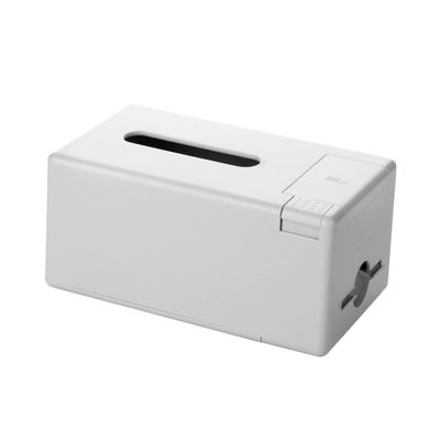 Cabilock Automated Toothpick Dispenser Tissue Box Plastic Desktop Organizer Napkin Holder for Home Office Grey