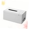 Cabilock Automated Toothpick Dispenser Tissue Box Plastic Desktop Organizer Napkin Holder for Home Office Grey view 2