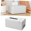 Cabilock Automated Toothpick Dispenser Tissue Box Plastic Desktop Organizer Napkin Holder for Home Office Grey view 3
