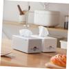 Cabilock Automated Toothpick Dispenser Tissue Box Plastic Desktop Organizer Napkin Holder for Home Office Grey view 4