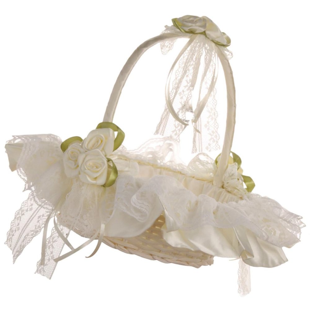 Cabilock Bridal Decor Flower Basket Wedding Basket for Flower Girls Scatter Petals for Romantic Scene