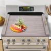 Bokknppo Noodle Board Stove Cover Wooden Stove Top Cover Board with Handles Kitchen RV Counter Space Top Cover Handmade Cookware Accessory Tray for Gas Stove and Electric Stoves, 30*22in (Oak White) view 1