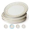 Artena Salad Plates Set Of 4, 8.5 Inch Embossed Appetizer Plates, Ceramic Dessert Plates & Ramekins, Ramekins Oven Safe, Creme Brulee Ramekins, Embossed White Ceramic Ramiken, Souffle Pudding view 1