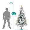 Darla 6.5ft Snow Flocked Rotating Christmas Tree with Star Projector, 35 Pine Cones, 674 Branch Tips, 300 Warm Lights and Rotating Base, 44" Wide Snowy Frosted Pine Christmas Tree with Lights view 2
