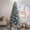 Darla 6.5ft Snow Flocked Rotating Christmas Tree with Star Projector, 35 Pine Cones, 674 Branch Tips, 300 Warm Lights and Rotating Base, 44" Wide Snowy Frosted Pine Christmas Tree with Lights view 3