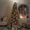 Darla 7.5ft Snow Flocked Rotating Christmas Tree with Star Projector, 43 Pine Cones, 962 Branch Tips, 450 Warm Lights and Rotating Base 50" Wide Snowy Frosted Pine Christmas Tree with Lights view 1