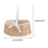 Cabilock 1pc Hand-woven Rattan Flower Basket Decorative Small Basket Floral Wedding Portable Storage Natural Ornament for Home view 2