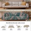 AMZRicher Boho Modern Sofa Covers for 3 Cushion, Washable Couch Cover for Sectional Sofa Slipcovers with Tassel, Green Abstract Minimalist Flower Loveseat Covers Futon Cover Blanket 71''x118'' view 3