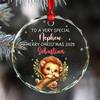 Personalized Grandson Lion Glass Christmas Ornament 2026, To A Very Special Nephew Ornaments Gift From Grandparents, Funny Grandsons Ornament For Baby Boy, Customized Name Grandson Lion Xmas Ornaments view 3