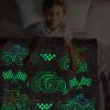 OHOIT Glow in The Dark Blanket for Kids Cute Truck Boys Blankets for Sofa Couch Bed Birthday Christmas Easter Gifts for Kids Boys view 2