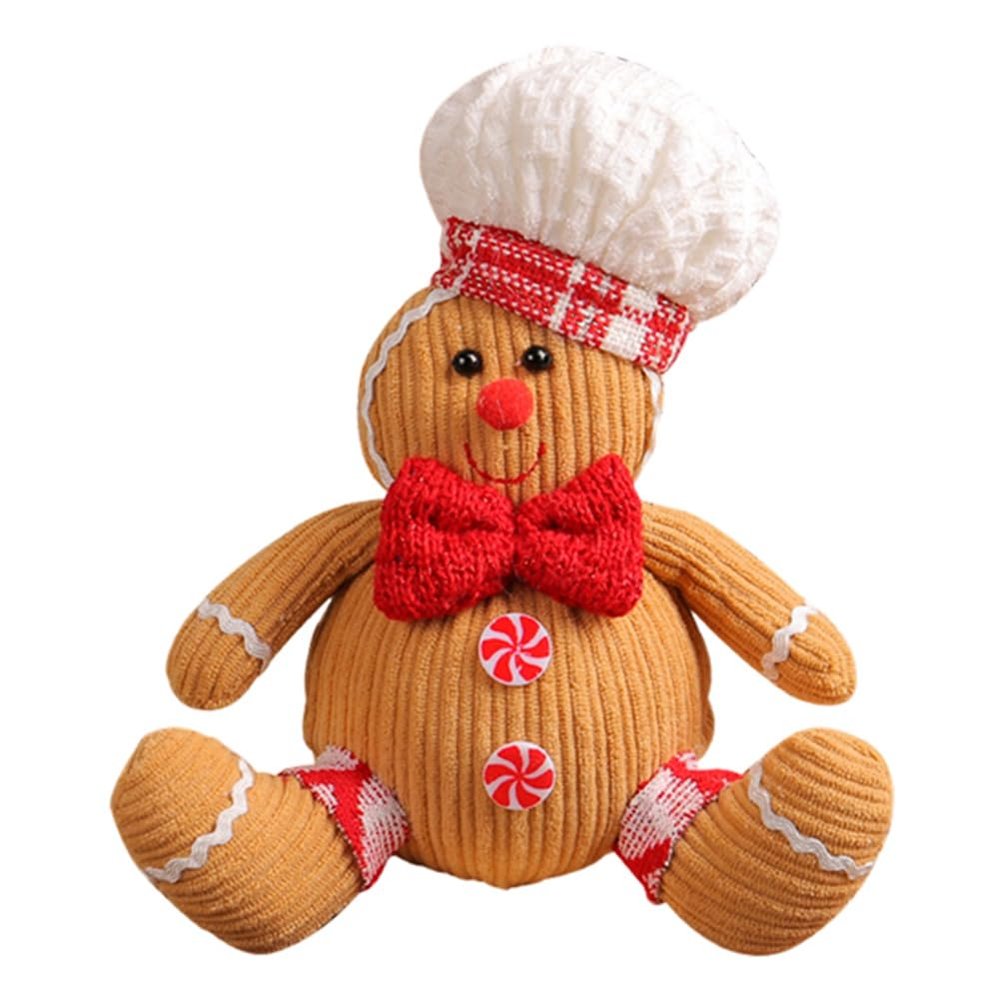 corfhy Gingerbread Man Christmas Tree Topper Decorations, Unique Funny Xmas Plush Stuffed Gingerbread Christmas Decorations for Christmas Tree Wine Bottle Curtain Ornaments