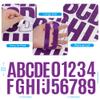 460 PCS 42 Sheets Large Letter Stickers Alphabet Numbers Bulletin Board Letters,Self Adhesive Waterproof Vinyl Stick On Letter Stickers for Poster Board Mailbox Classroom Business Decor(Purple,4 Inch) view 3